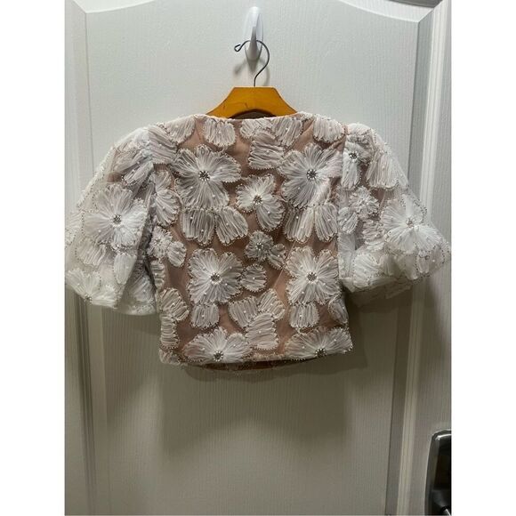 Elliatt Indira Floral Top & Skirt Set in Mesh White bridal bachelorette NWT$650 - Picture 12 of 16